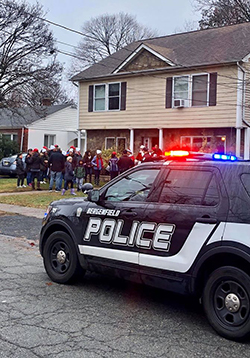 police vehicle at house